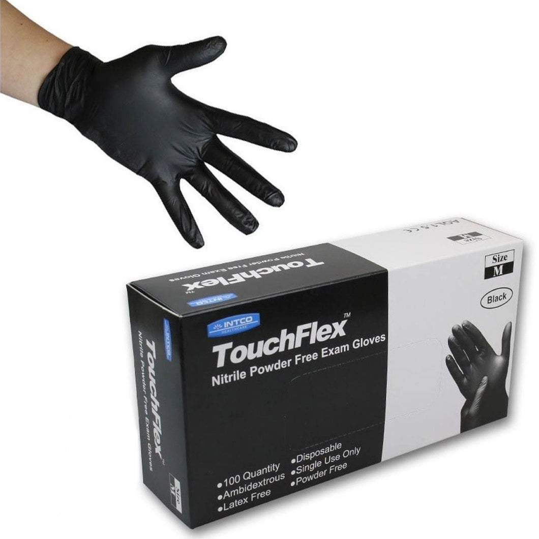 Black Nitrile Exam TouchFlex Powder Free Gloves